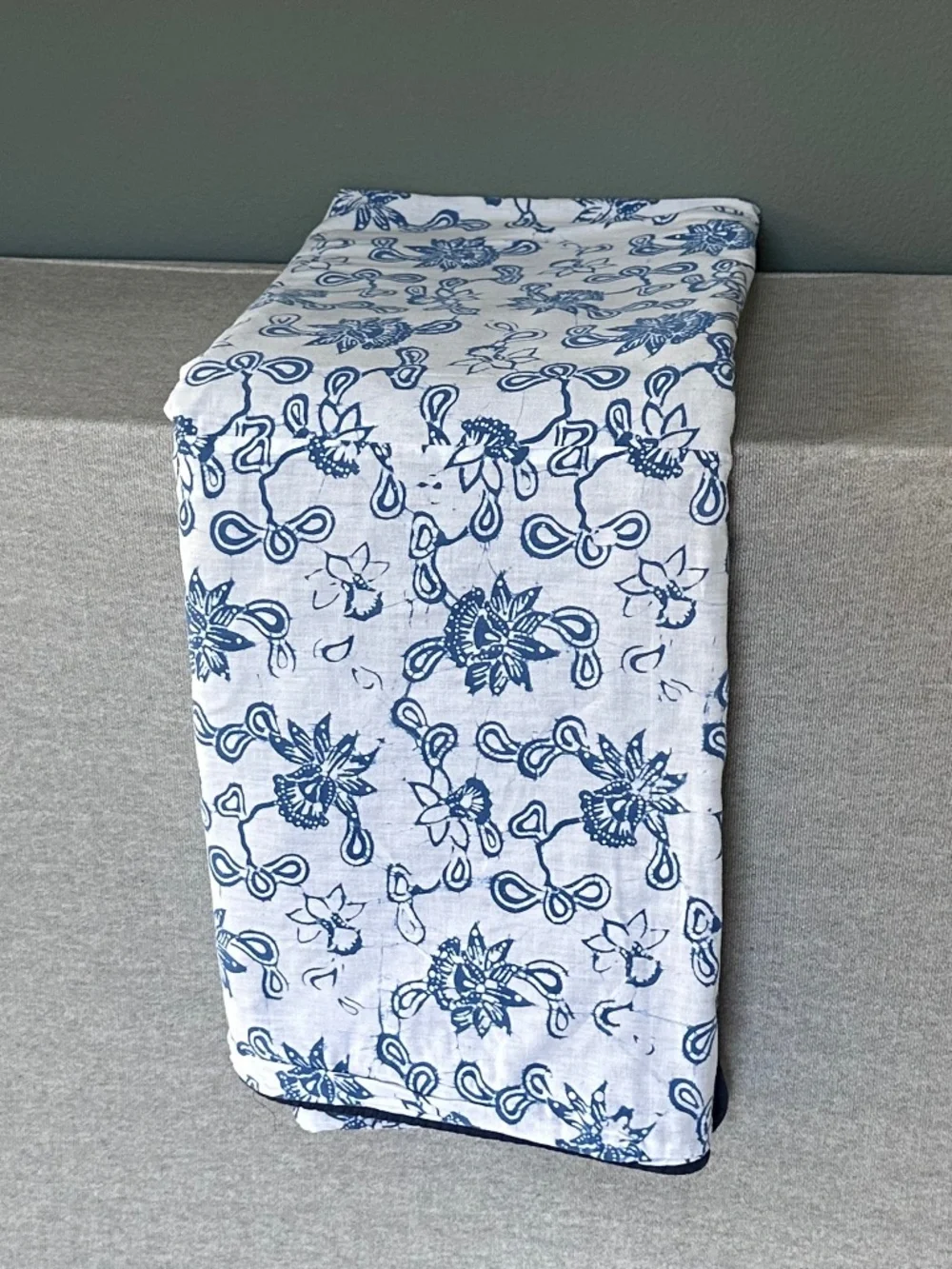 Batik Indigo & White Hand-Blocked Design Twin Duvet Covers: Set of 2